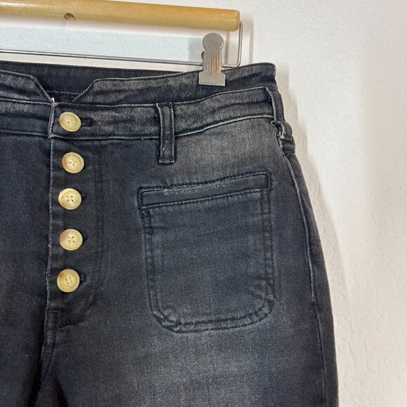 Anthropologie Pilcro Jeans Pants Black Denim Exposed Fly Slim 27 - Picture 6 of 11